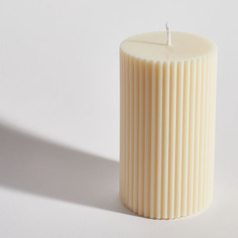 Ribbed Pillar Decorative Candle Ribbed Pillar Decorative Candle