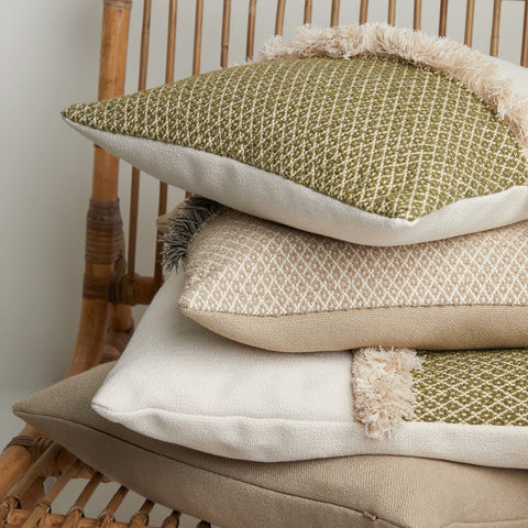 ‘Moss’ Fringed Cushion Cover ‘Moss’ Fringed Cushion Cover