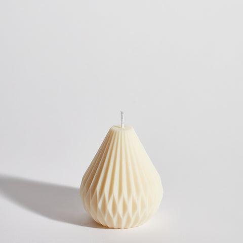 Boujie geometric pear drop decorative candle in creamy natural wax Boujie geometric pear drop decorative candle in creamy natural wax