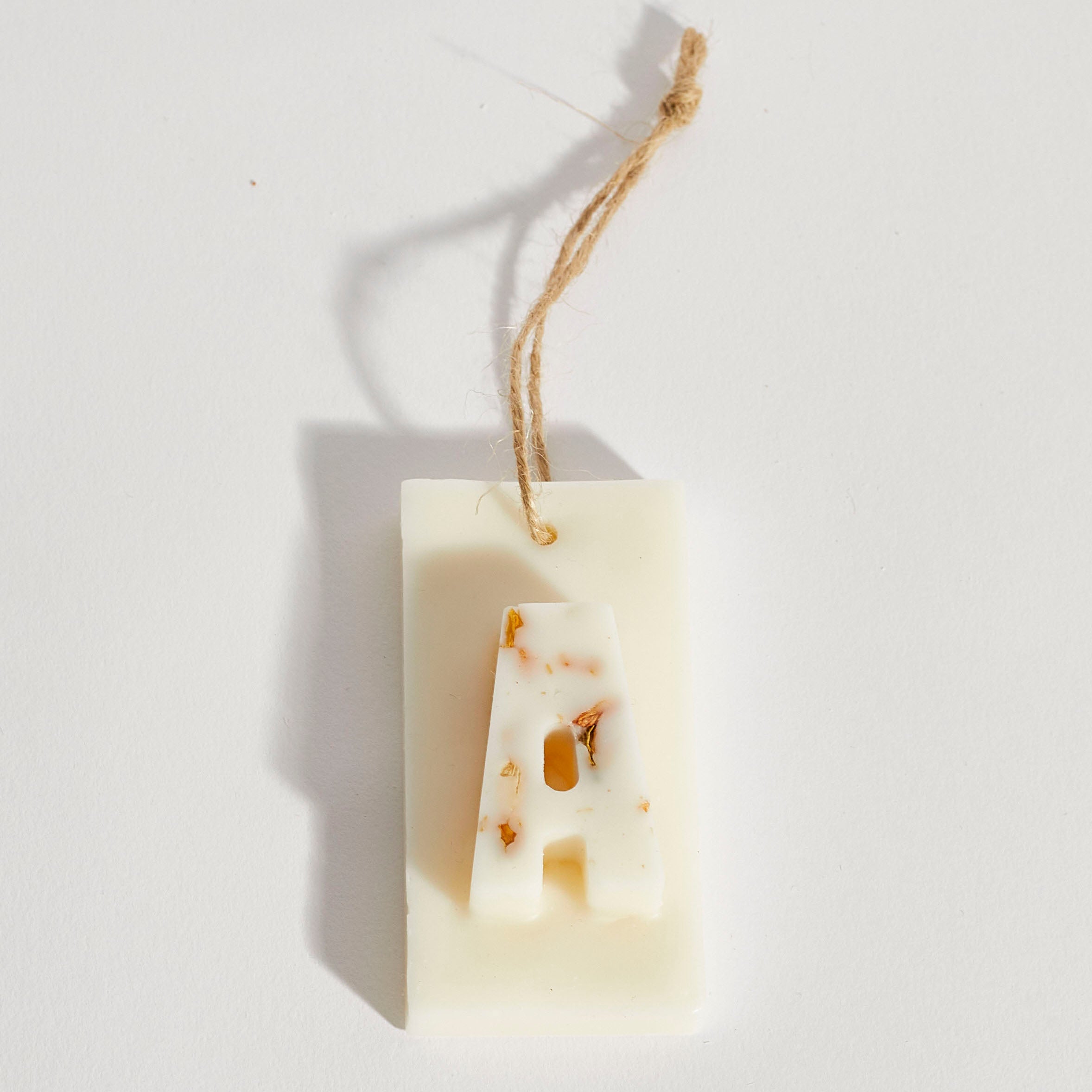 Boujie personalised scented tree decoration with initial A, handmade soy wax with dried botanicals, unique eco Christmas decoration Boujie personalised scented tree decoration with initial A, handmade soy wax with dried botanicals, unique eco Christmas decoration