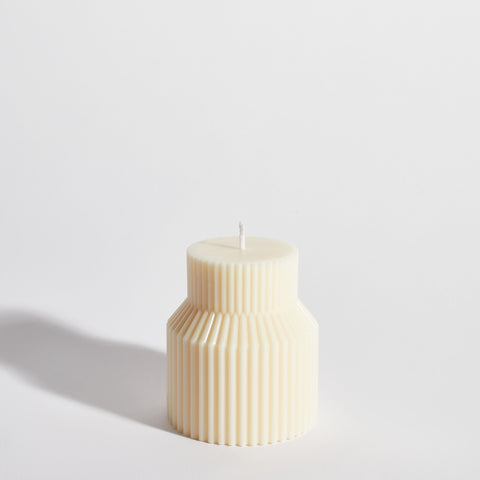 CYLINDRICAL RIBBED - DECORATIVE CANDLE