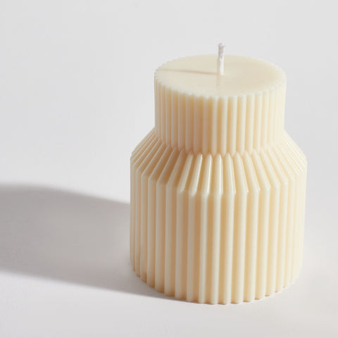 CYLINDRICAL RIBBED - DECORATIVE CANDLE