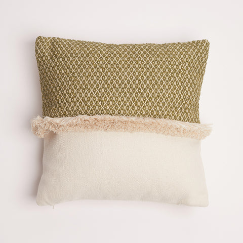 ‘MOSS’ FRINGED CUSHION COVER