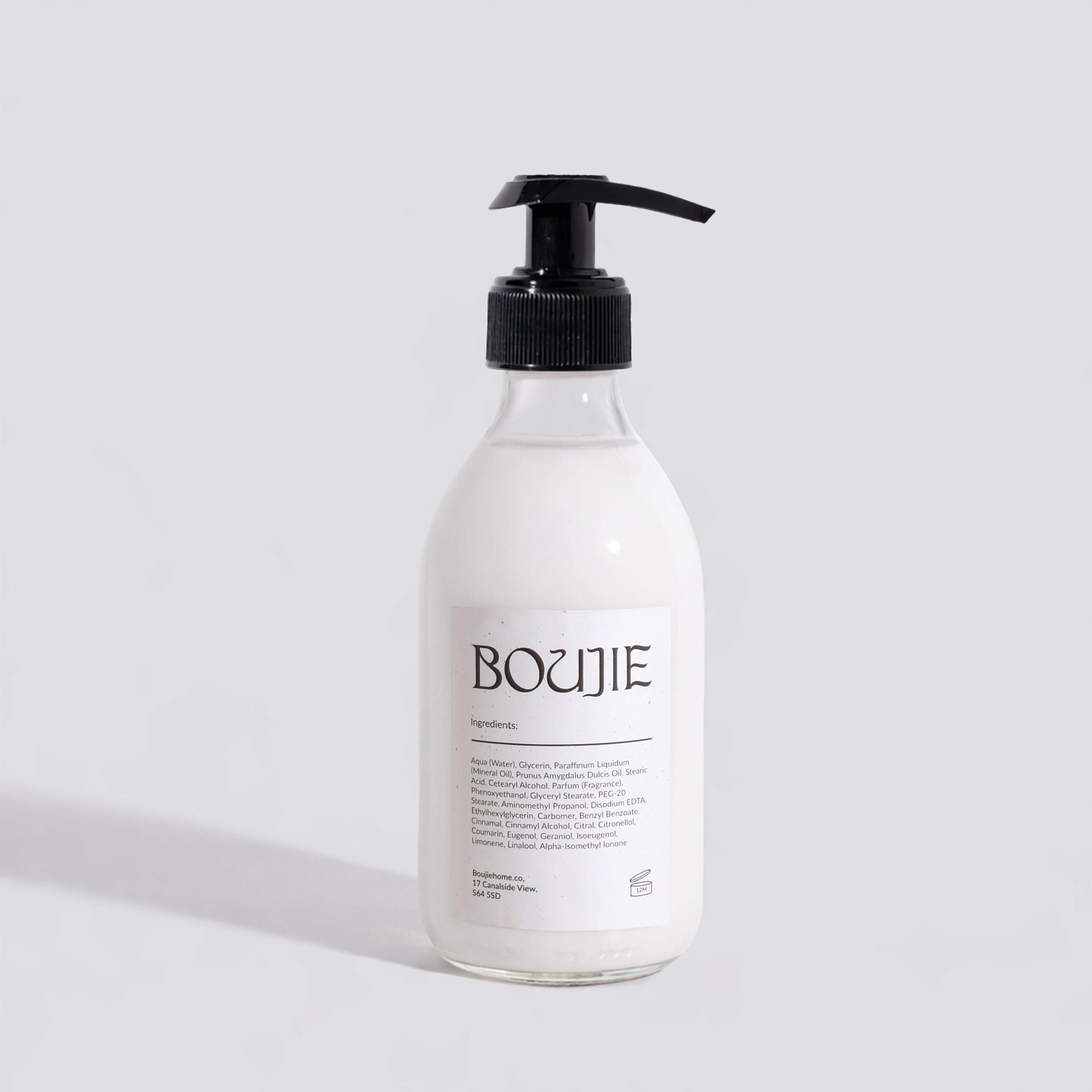 Bottle of BOUJIE product on a light gray background