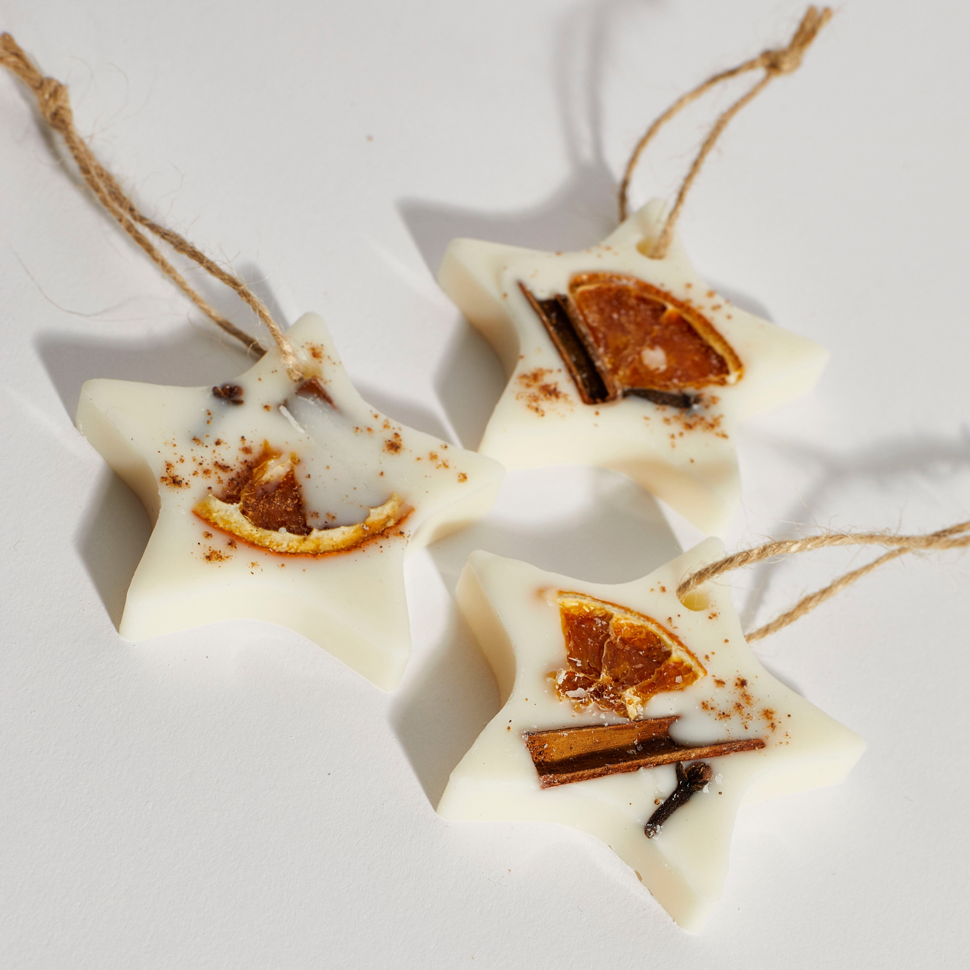 Eco-friendly Christmas tree decoration made from scented soy wax.